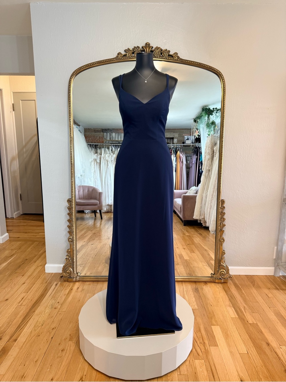 SORELLA VITA Navy Spaghetti-Strap Maxi Gown
